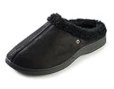 J. Fiallo Mens Stitched Faux Suede, Fleece Lined Clog Slippers