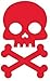 Red Skull and Cross Bone Bicycle Reflector Reflective Sticker Decal