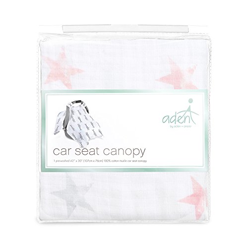 aden + anais Essentials Car Seat Canopy Cover, 100 Cotton Muslin