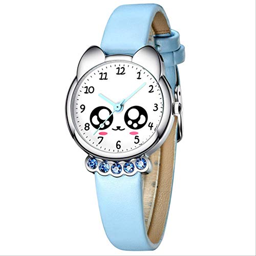 XYWL Niña Reloj Niño Chispeante Ojos Lindos Diamante Impermeable Cuero Reloj Lindo Niño Niño Reloj Reloj Reloj