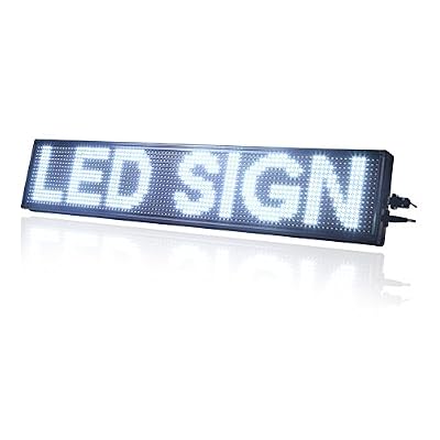 PLAN HOOT 40x8 Inch WiFi USB Programmable LED Scrolling Sign - Semi-Outdoor/Indoor Use, Hanging Reader Board