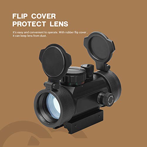 ESSLNB Airsoft Red Dot Scope Reflex Sight 30mm Optics Prism with 5 Brightness Settings 20mm/11mm Weaver/Picatinny Rail Mount for Hunting Spotting Aiming Positioning (Red/Green Sight Scope)