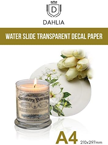 Dahlia Goods Waterslide Decal Transfer Paper, DIY A4 Inkjet Transparent Clear for Inkjet Printer, 40 sheets