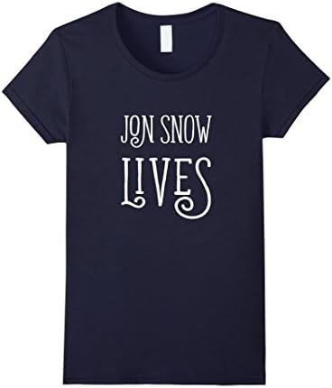 Women's Jon Snow Lives Shirt Short Sleeve Graphic Tee Medium Navy