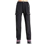 Women's Insulated Fleece-Lined Softshell Pants - Water-Repellent, Wind-Resistant