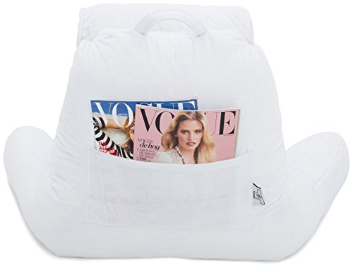 Husband Pillow White COVER ONLY - For the Bedrest Cover Set - Support Bed Backrest Covers, Micro Plush Cover Including Detachable Neck Roll Pillow Cover