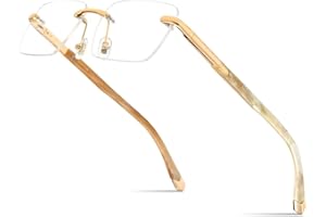 HEPIDEM 100% Really Buffalo Horn Handmade Glasses Frame Square Rimless Luxury Buffs Eyeglasses