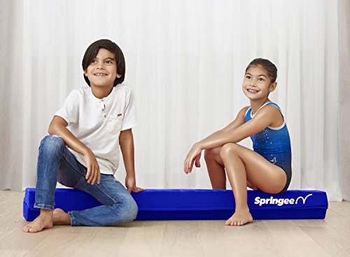 Springee 10ft Balance Beam - Extra Firm - Suede Folding Gymnastics Beam for Home - Blue