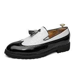 HuitJours Mens Loafer Two Tone Colors Slips on