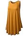 URBANCLEO Womens Scoop Neck Sleeveless Elong Tunic Top Shirt Mustard XLarge