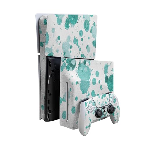 Glossy Glitter Skin Compatible with PlayStation 5 Slim Digital Edition Bundle +…