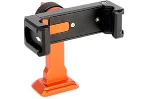 3 Legged Thing Phil Universal Smartphone Holder – Tripod Mount Clamp for Phones 2.28'–3.54' – Rotates Portrait to Landscape – Ideal for Vlogging, Photography, Content Creation (Orange)