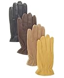Pratt and Hart Men's Deerskin Winter Gloves with Thinsulate Lining