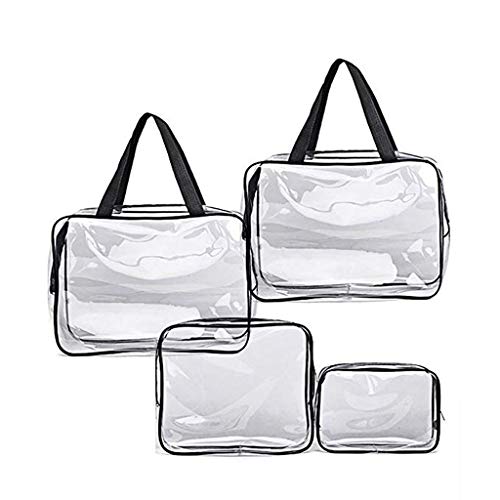 YJYdada 4PCS Storage Bag Household Storage Bag wash Cosmetic Bag Transparent Portable Folding Travel Toiletry Wash Ladies Make Up Cosmetic Organiser - Thumbnail 4