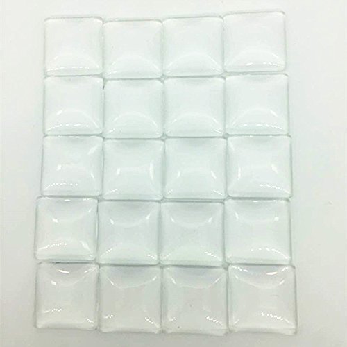 IGOGO Clear Glass Dome Tile Cabochon 20x20 mm 0.79" Non-calibrated Square - For Photo Pendants Mosaic 20 PCS - Thumbnail 6