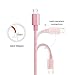 Micro USB Cable, Nylon Braided Android Charger Cord High Speed USB2.0 Sync Charging Cables Rose Gold Compatible Samsung, HTC, Motorola, Nokia, Google, Android Tablets(6FT 1PACK)