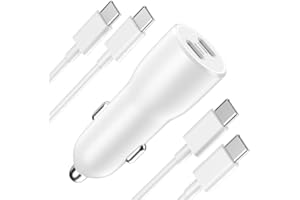 MATSUSHO iPhone 15 Fast Car Charger, 40W Dual USB C iPhone Car Charger Fast Charging Adapter with 2 Pack USB C to USB C Cable for iPhone 15/15 Plus/15 Pro/15 Pro Max, iPad Pro/Air/Mini,Galaxy S23/S22/S21 Ultra