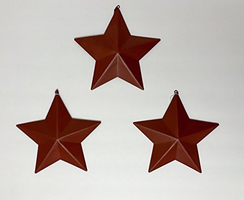 Metal Barn Tin Star Rustic Country Primitive Wall Décor Burgundy 8" (3)