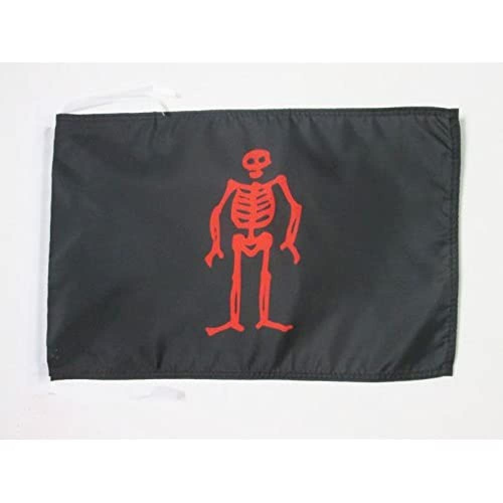 AZ FLAG - Pirate Edward Lowe Flag - 18'' x 12'' - 100% Polyester skull Pirates Small Banner with Two Cords - Fade Resistant - Vivid Colors - 18x12 in - 45x30 Cm — image 1