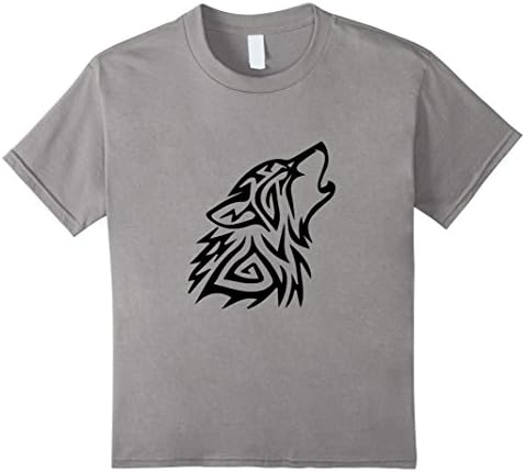 Kids Howling Tribal Wolf 4 Scout Den Kids Youth &amp; Leader Tee 12 Slate