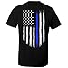 Fantastic Tees Thin Blue Line USA Flag Leo Police Support Men's T Shirt (L)
