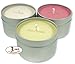 Candlecopia Nag Champa, Dragon's Blood and Vanilla Sandalwood Strongly Scented Hand Poured Vegan Travel Tin Candles, 3 x 4 Ounce Tins