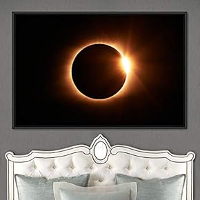 signwin Framed Canvas Wall Art Solar Eclipse Aerial...