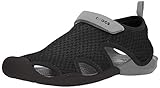 Crocs Women's Swiftwater Mesh W Flat Sandal, Black, 9 M US