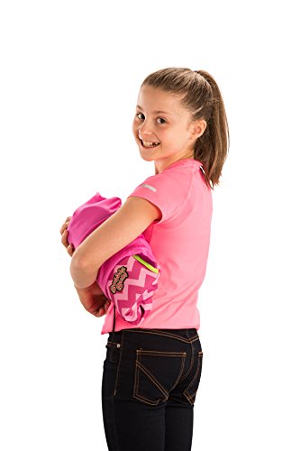 BubbleBum Backless Inflatable Travel Booster Car Seat, Pink Chevron