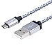 Cablex 3 Pack 6FT Extra Long Nylon Braided Micro USB Cable High Speed USB 2.0 A Male to Micro B Sync and Charging Cord Wire Universal for Samsung, HTC, Motorola, Nokia, Android, and More(White)