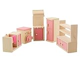 Glamorway Baby Kids Play Pretend Toy Design Wooden Doll Furniture Dollhouse Miniature Toy Children Gifts for Kitchen