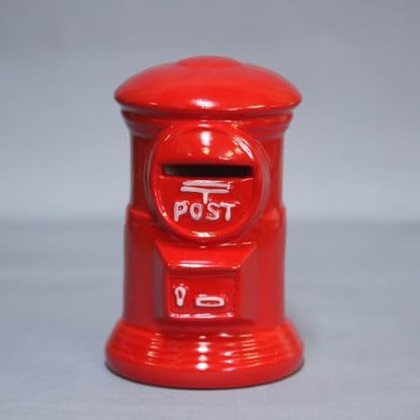 Amazon Co Jp 昭和レトロ 懐かしの郵便ポスト型貯金箱 赤ポスト ミニサイズ 陶器製 おもちゃ