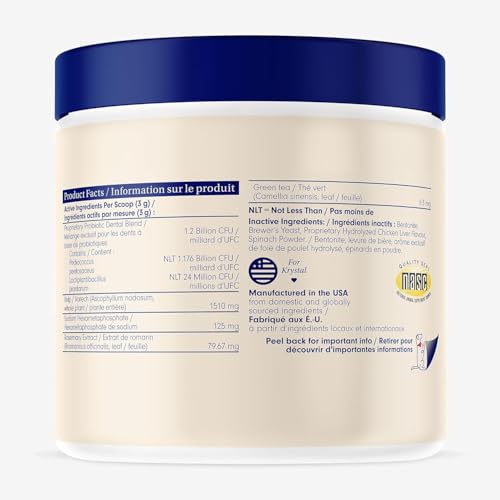 PetLab Co. ProBright Dental Powder - Dog Breath Freshener - Teeth Cleaning Made Easy – Targets Tartar & Bad Breath - Formulated for Large Dogs
