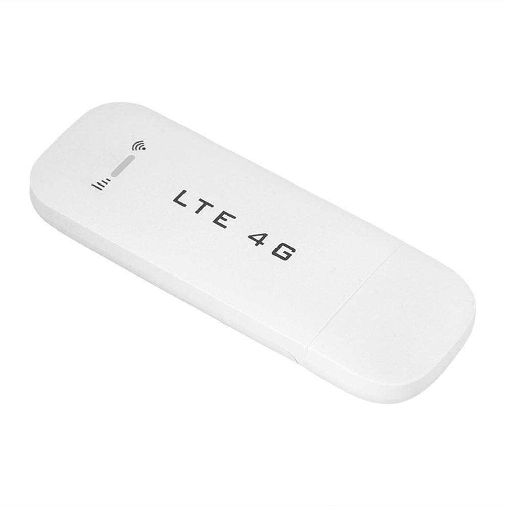 USB LTE 4G Stick Modem, Wireless USB Network Adapter with WiFi Hotspot, Hotspot WiFi Router Support TF Card (32G) / SIM, White(with Wifi function)