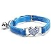 KOOLTAIL Blue Heart Bling Cat Collar with Safety Belt and Bell 8-11 Inches