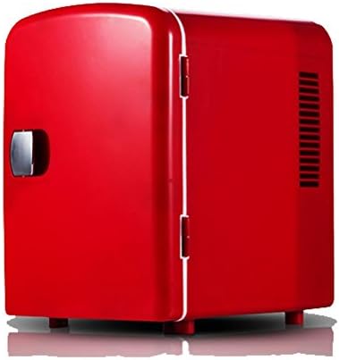CIEND Portable 6 Can Mini Fridge Cooler &amp; Warmer, 4L Capacity, Fully Insulated, Thermoelectric, 220V &amp; 12V AC/DC Power for Home and Car , red