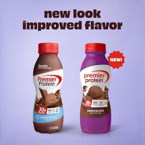 Premier Protein Shake, Chocolate, 30g Protein, No Added Sugar, 24 Vitamins & Minerals to Support Immune Health, 11.5 fl oz, 12 Pack (Packaging May Vary)