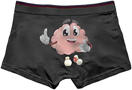 Unhuangs Cartoon Brain Men's Low Waists And High Waists, Shorts, Tights, And Short Fiber Underwear M Black