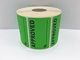 1 Roll 2.5x1.5 Green APPROVED BY Special Handling Shipping Warehouse Inventory Control Pallet Stickers 500 labels per roll