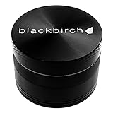 Blackbirch Grinders - 4 Piece Aluminum Herb Grinder with Pollen Catcher - Large (2.5 inch) - Black