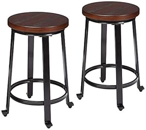 Rustic stool with weathered metal legs