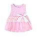 Fairy Season Cute Baby Girls Princess Party Tutu Lace Bowknot Flower Gown Dress Pink