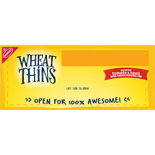 WHEAT THINS SUNDRIED TOMATO & BASIL SNACKS, WHOLE GRAIN WHEAT CRACKERS, SNACK CRACKERS, 8.5 OZ