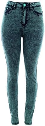 Prestige Denim - Women's Acid Wash Highwaist Skinny Jean - Green