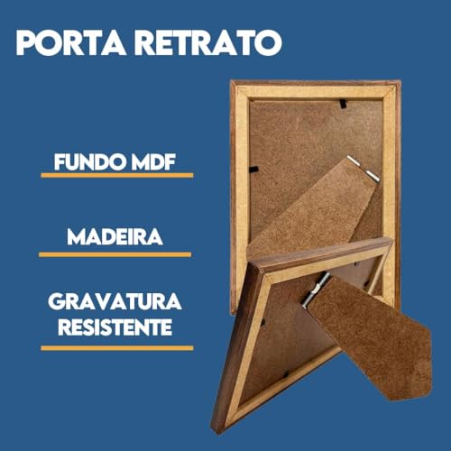 Porta-Retrato Vazado Fundo 15x21 Design Moderno e Elegante para Decorar sua Casa ou Escritório (Tabaco)