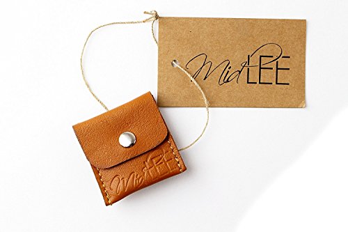 Leather Dog Tag Silencer Pouch by Midlee (Tan)