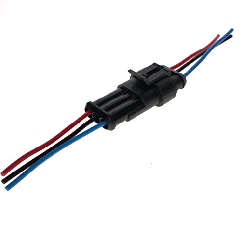 URAQT 10 Pcs 2 Pin Waterproof Car Electrical Wire Connector Terminals