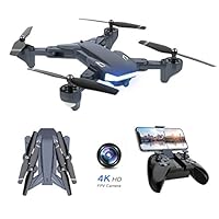 WiFi FPV Drone, Supkiir Foldable RC Quadcopter with 4K HD Camera, Portable Aircraft Toy for Beginners with Gravity Control, Image Tracking, Custom Flight Path, Gesture Control