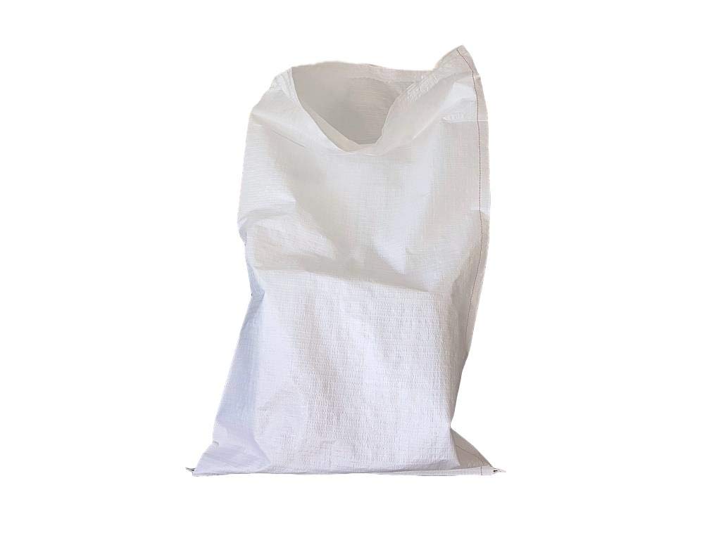 (Pack of 10) 50 x 80 cm, PP polythene Woven Sacks white Polypropylene Bags 46 g plastic packing package waste Disposal (10)