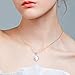 925 Sterling Silver Natural Baroque Freshwater Cultured Pearl Single Pearl Necklace Pendant with Red Cubic Zirconia Trendy Jewelry for Girls Women